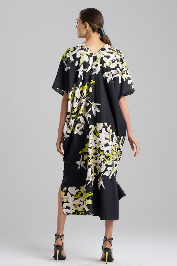 Natori Sumi-E V-Neck Caftan Black