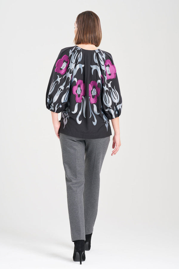 Natori Suzani Jacquard Top Black Multi