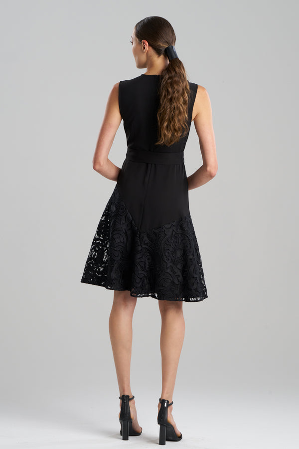 Natori Suzani Lace Flare Dress Black