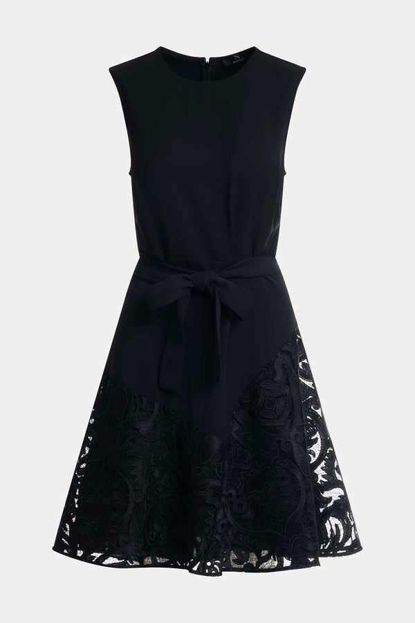 Natori Suzani Lace Flare Dress Black