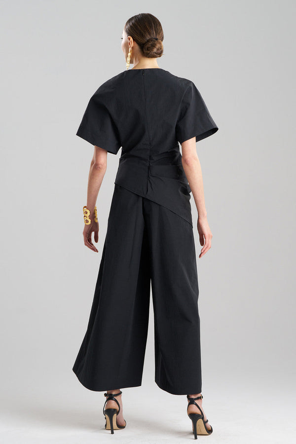 Natori Taffeta Draped Top Black