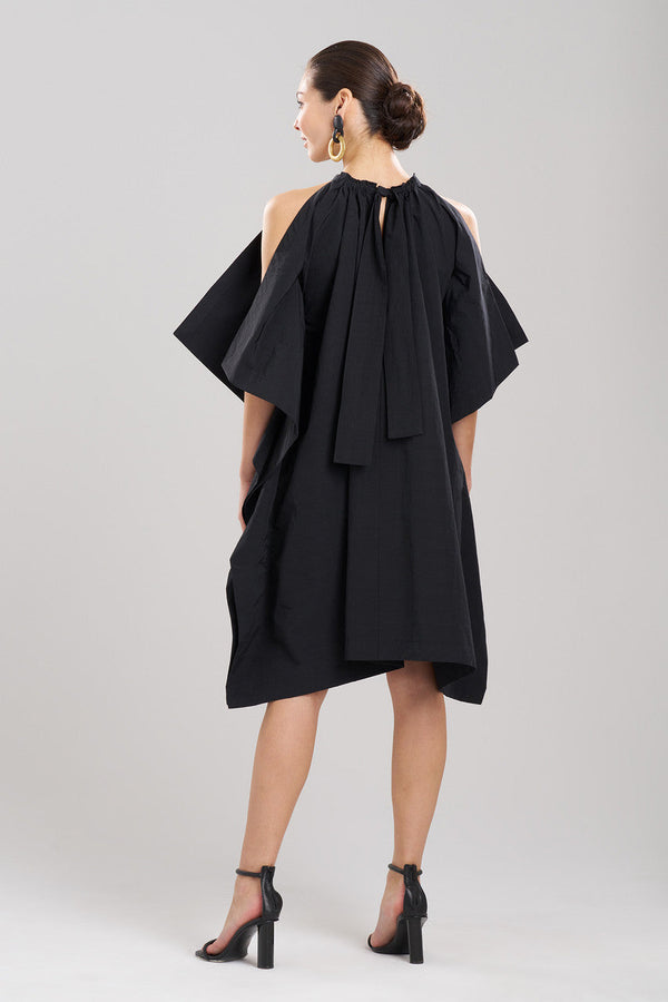 Natori Taffeta Handkerchief Dress Black