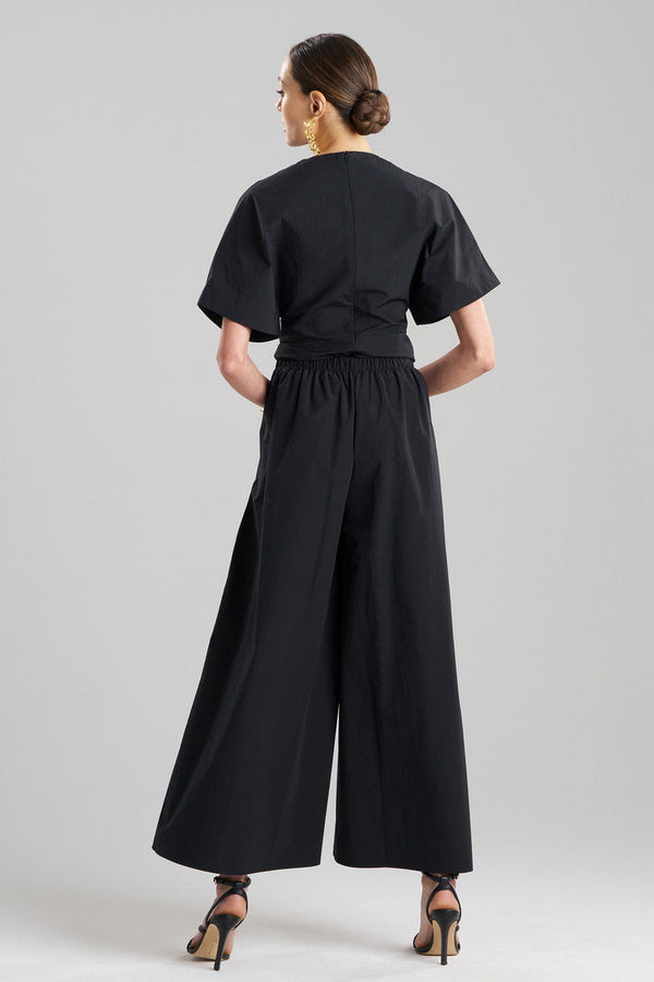Natori Taffeta Palazzo Pull On Pants Black