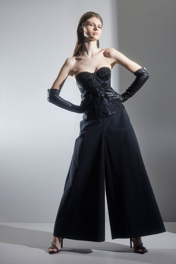 Natori Taffeta Palazzo Pull On Pants Black