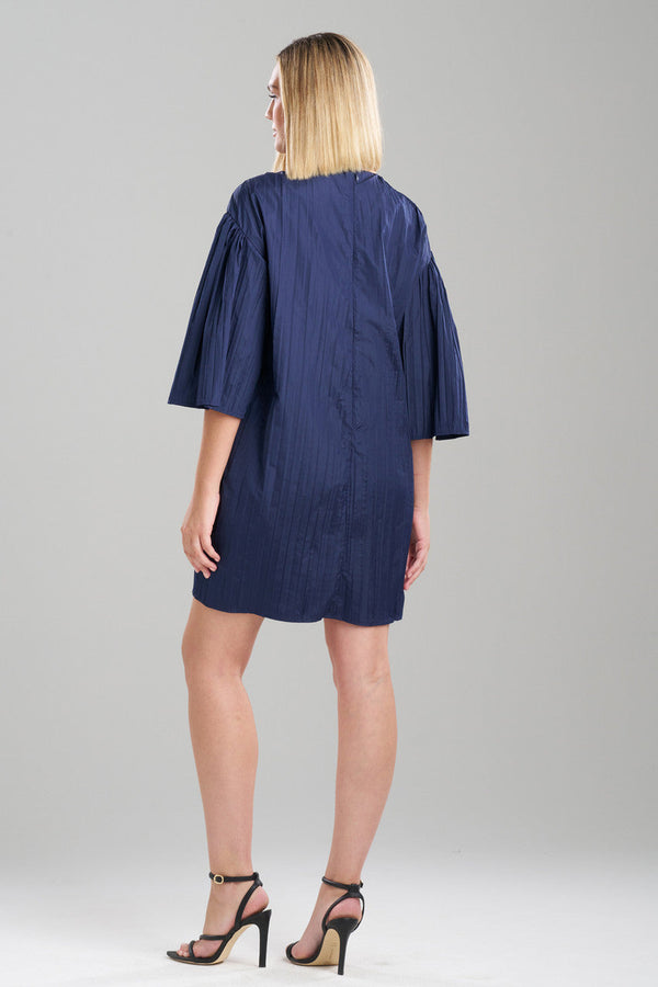 Natori Taffeta Plisse Dress Midnight Navy