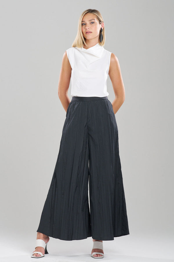 natori Taffeta Plisse Pants Black