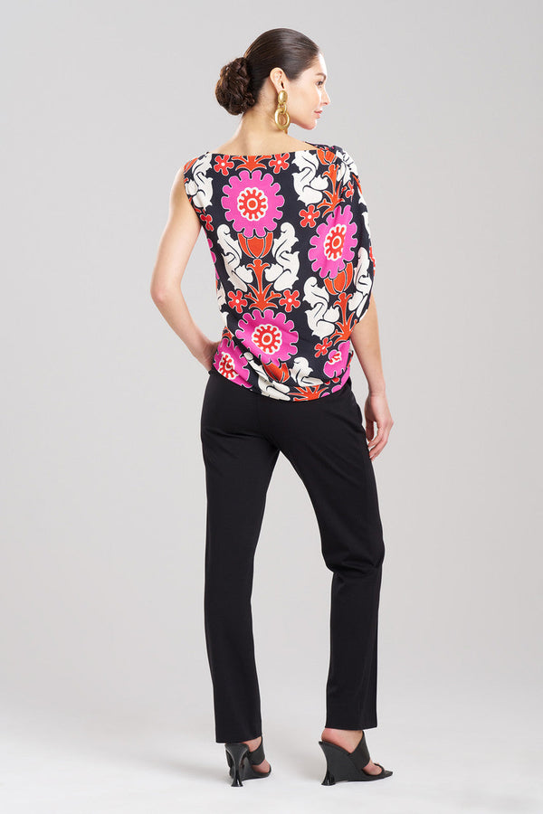 Natori Talitha Crepe Sleeveless Drape Top Black