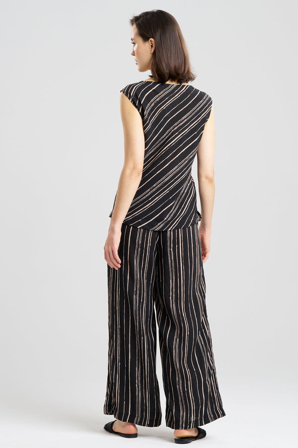 Natori Tate Silk Modal Cowl Top PJ Black