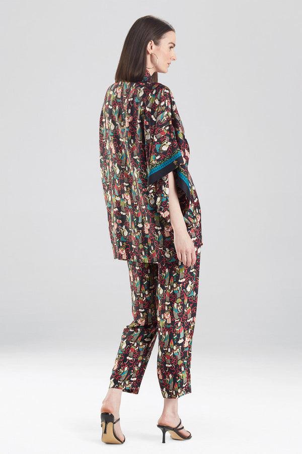 Natori Tea Garden Robe Black Multi