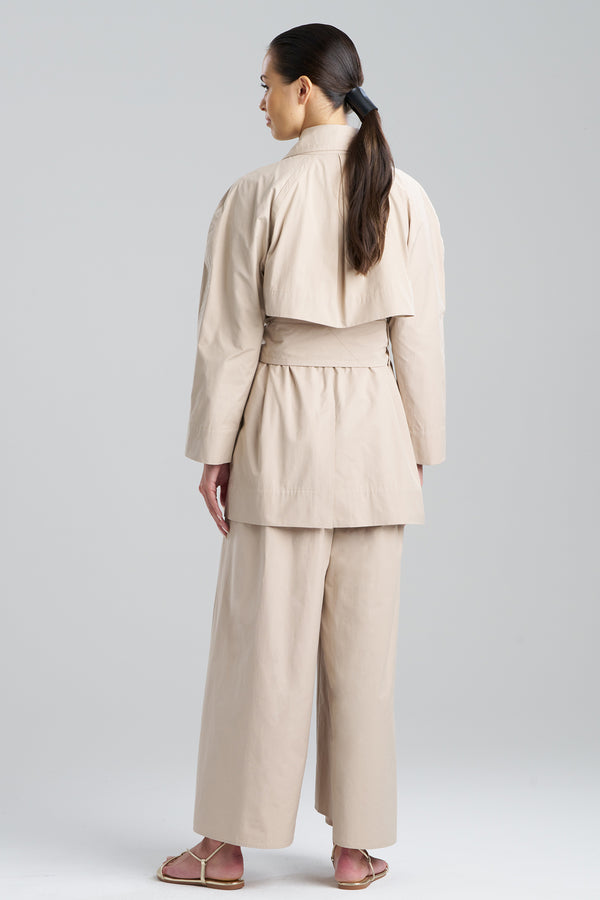 Natori Tech Cotton Taffeta Trench Coat Beachwood