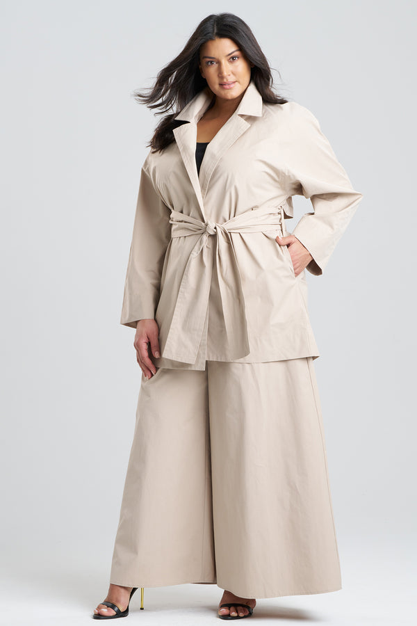 Natori Tech Cotton Taffeta Trench Coat Beachwood