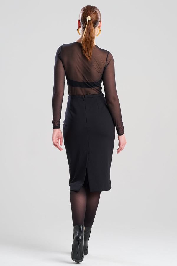 Natori Techno Crepe Pencil Skirt Black