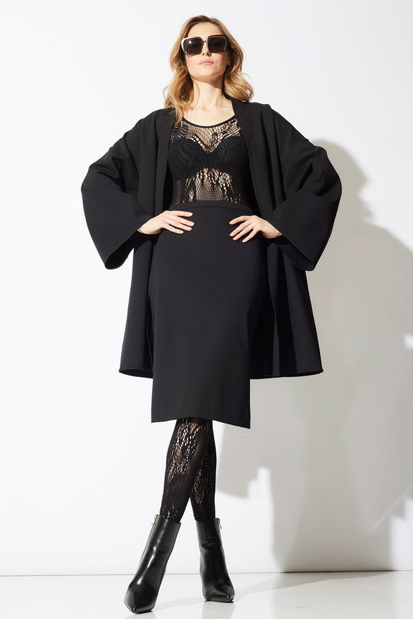 natori Techno Crepe Pencil Skirt Black