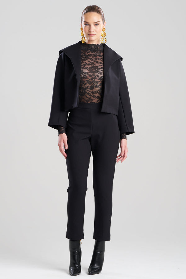 Natori Techno Crepe Stand Collar Jacket Black
