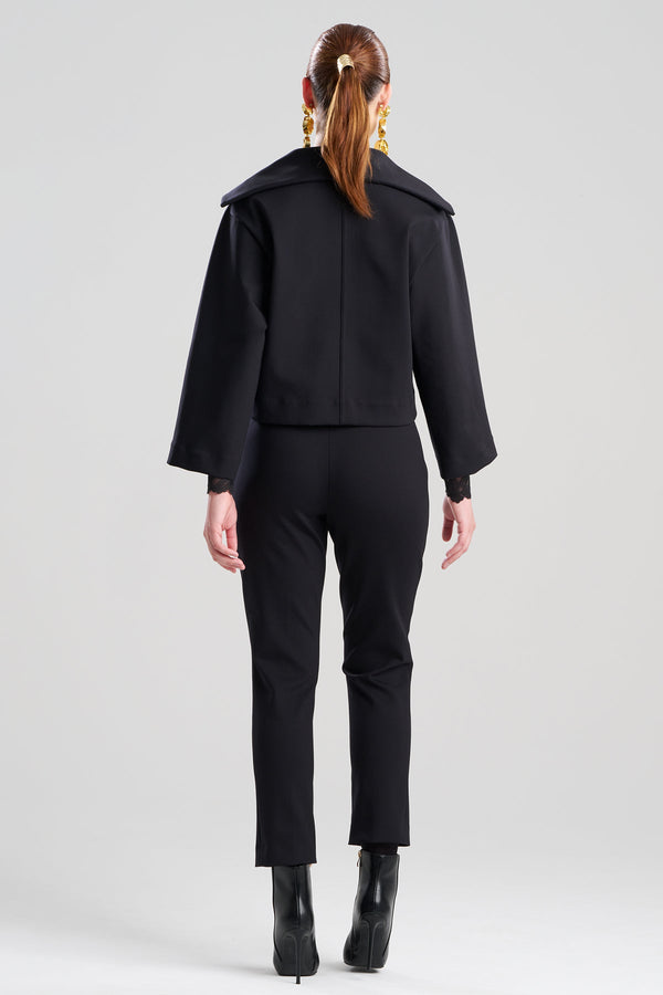 Natori Techno Crepe Stand Collar Jacket Black