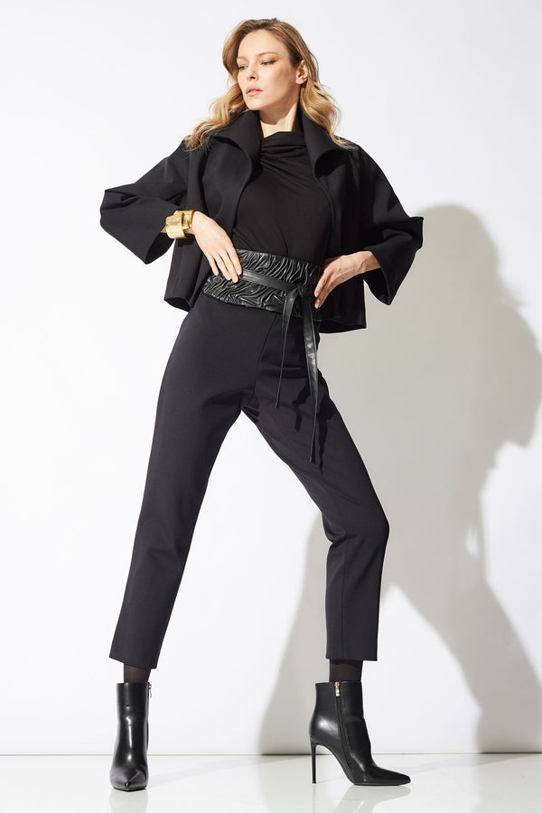 Natori Techno Crepe Stand Collar Jacket Black