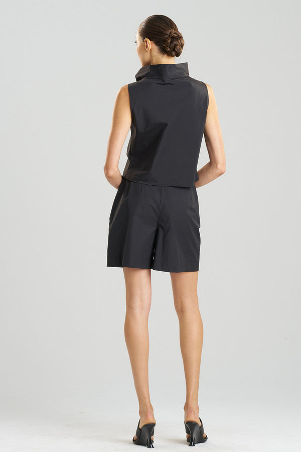 Natori Techno Poplin Cowl Top Black