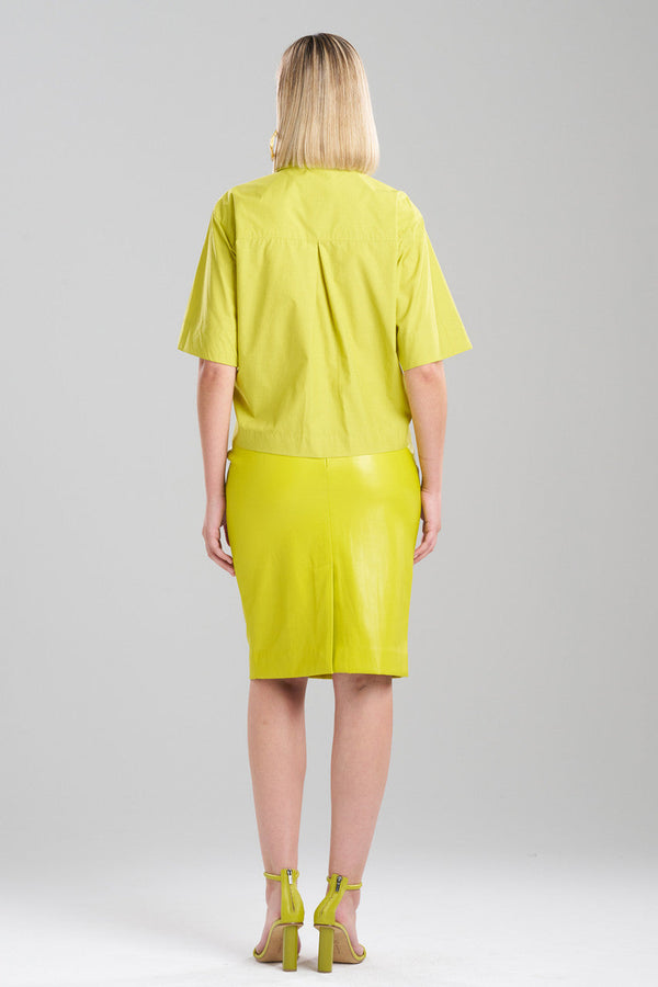 Natori Techno Poplin Embroidered Shirt Chartreuse