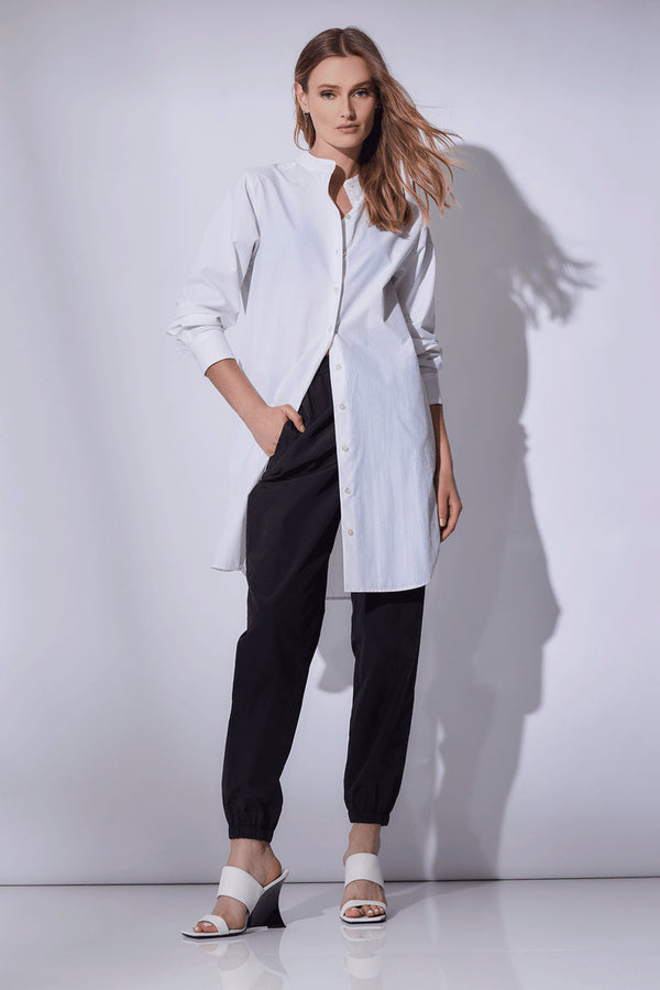 natori Techno Poplin Shirtdress White