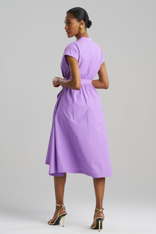 Natori Techno Poplin Tie Front Dress Lilac
