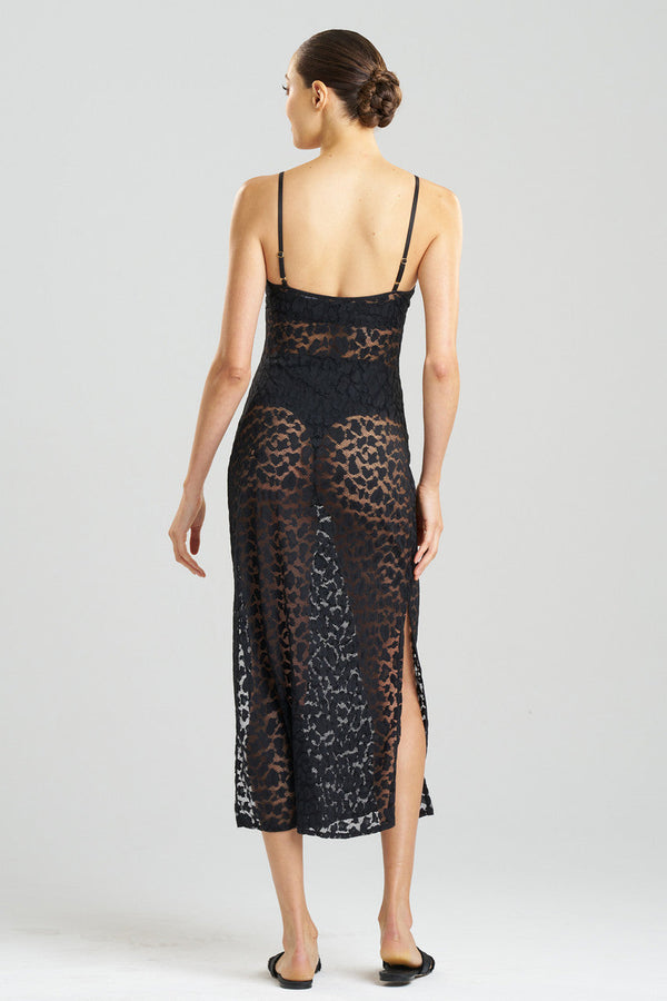 Natori Temptation Allover Lace Slip Dress Black