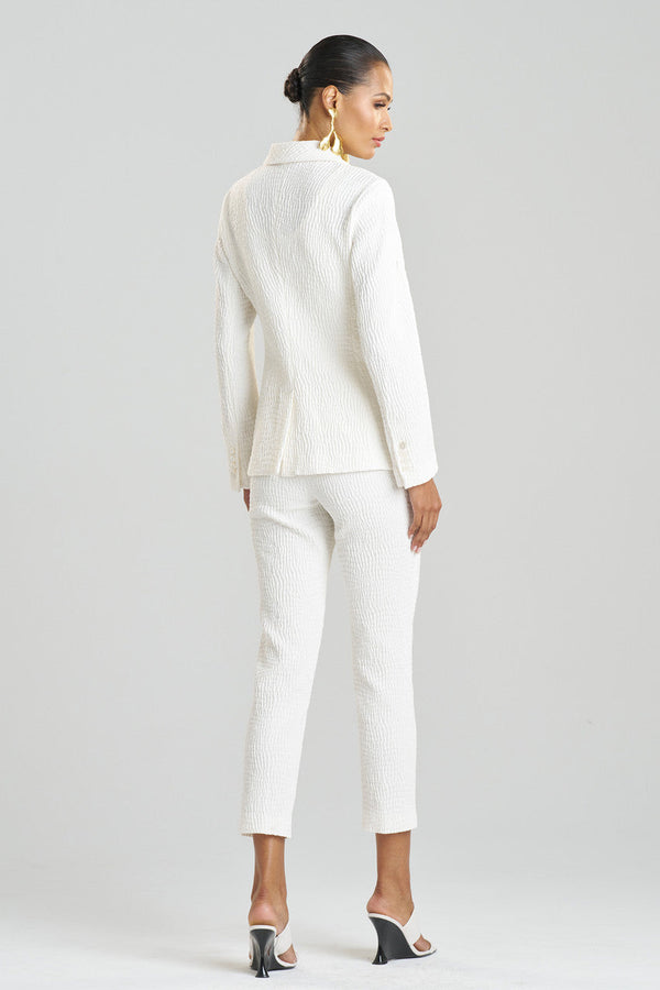 Natori Textured Cotton Jacquard Jacket White