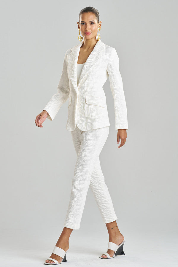 natori Textured Cotton Jacquard Jacket White