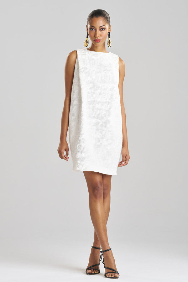 Natori Textured Cotton Jacquard Shift Dress White