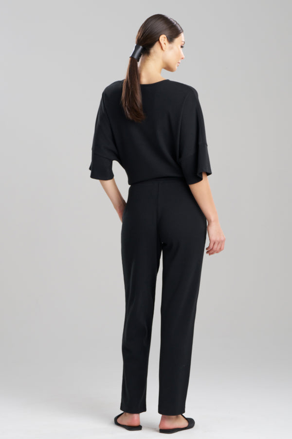 Natori Tranquility Waffle Tapered Pants Black
