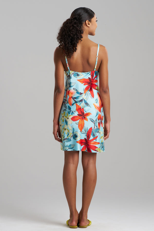 Natori Tropical Breeze Satin Chemise Blue