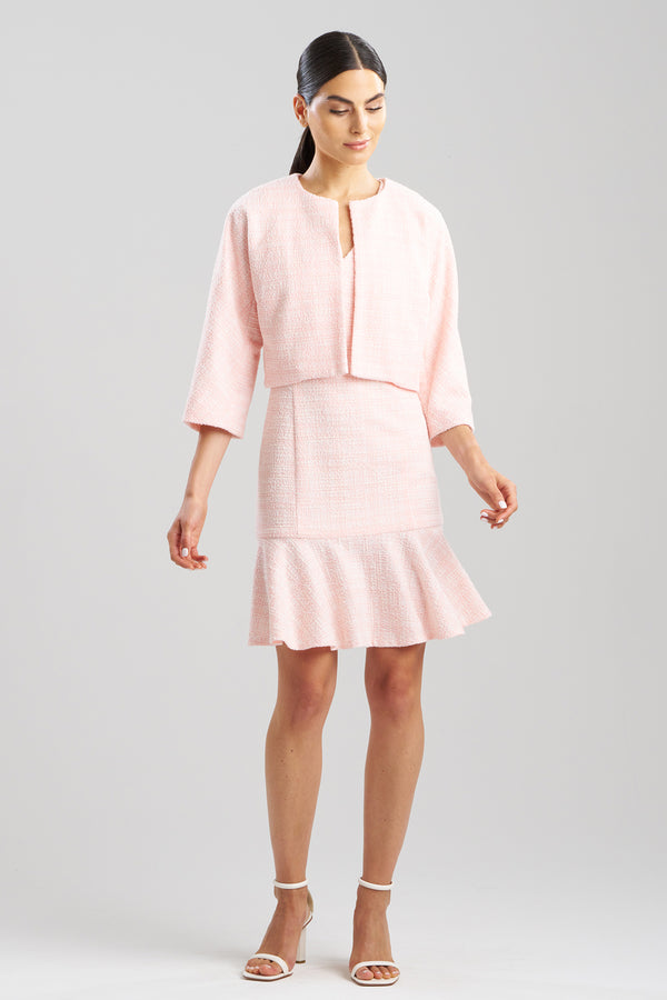 natori Tweed Short Jacket Light Pink
