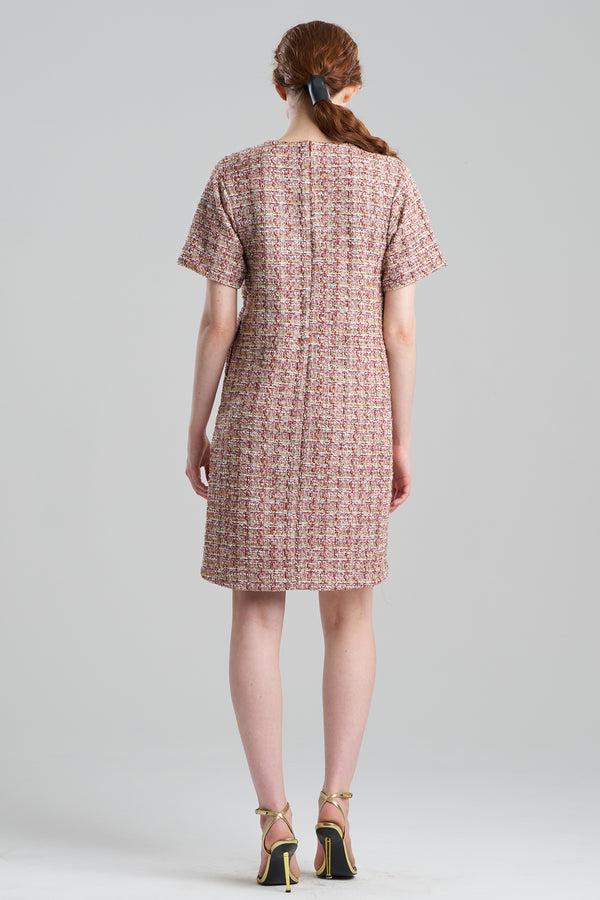 Natori Tweed Short Sleeve Shift Dress Multi