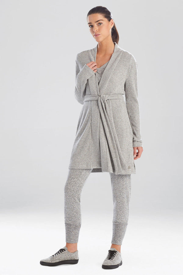 natori Ulla Belted Cardigan Heather Grey