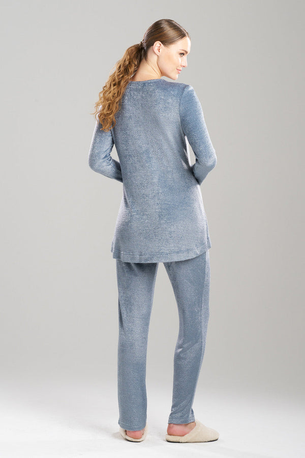 Natori Unwind Long Sleeve Top Blue Granite