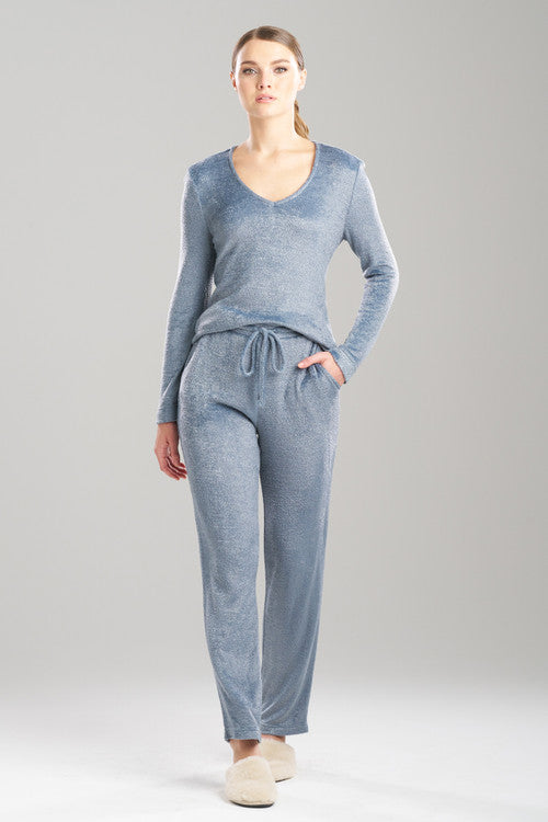 natori Unwind Straight Leg Pants Blue Granite