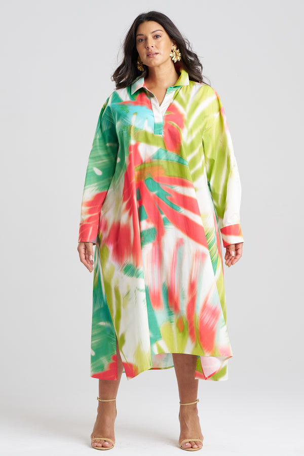 Natori Usami Cotton Oversized Shirtdress Multi