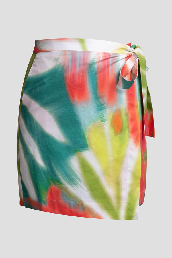 Natori Usami Cotton Wrap Skort Multi