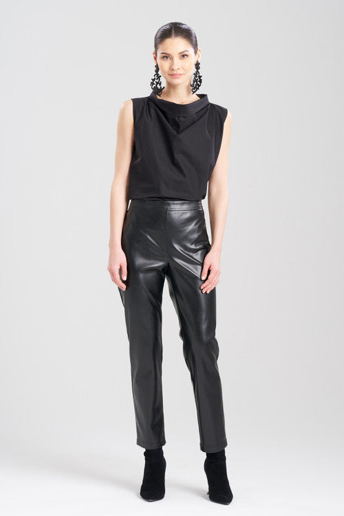 natori Vegan Luxe Lambskin Ankle Pants Black