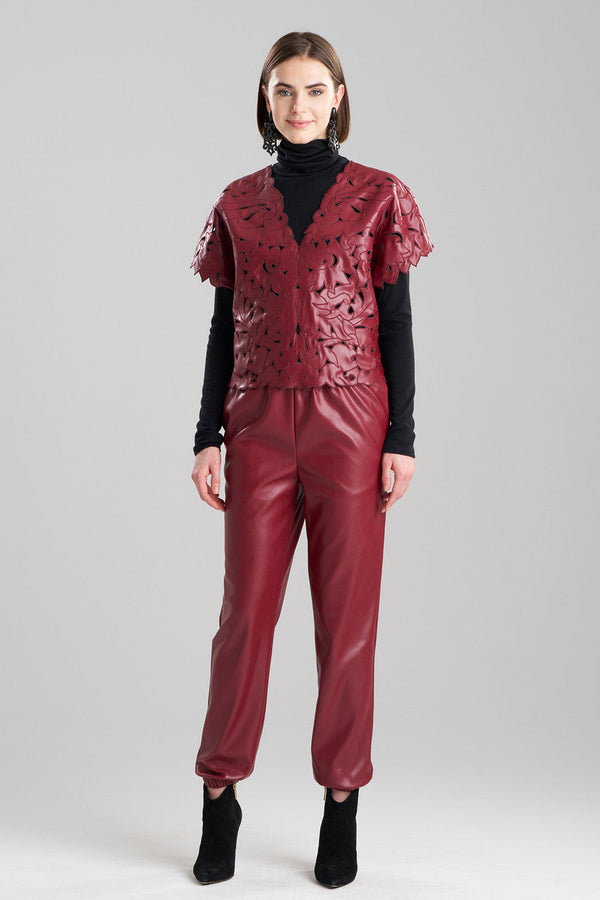 Natori Vegan Luxe Lambskin Cut Out Top Brick