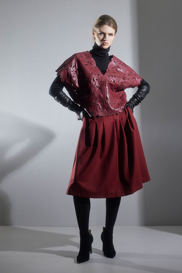 Natori Vegan Luxe Lambskin Cut Out Top Brick