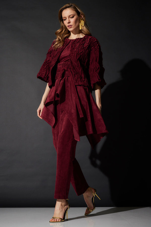 Natori Vegan Luxe Suede Cascade Top Ruby