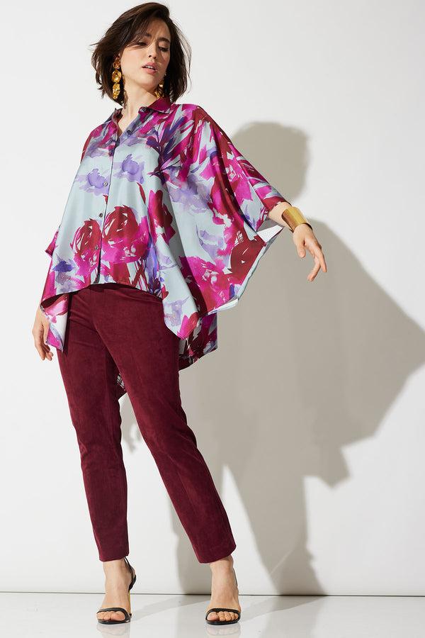 Natori Vegan Luxe Suede Side Zip Ankle Pants Ruby