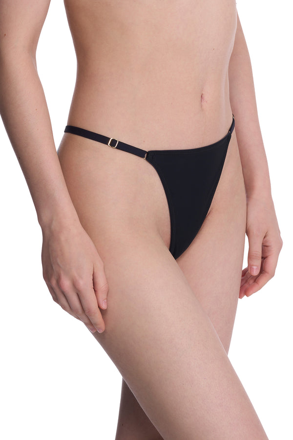 Natori Verge Adjustable String Thong Black