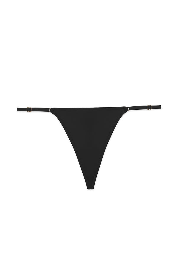 natori Verge Adjustable String Thong Black