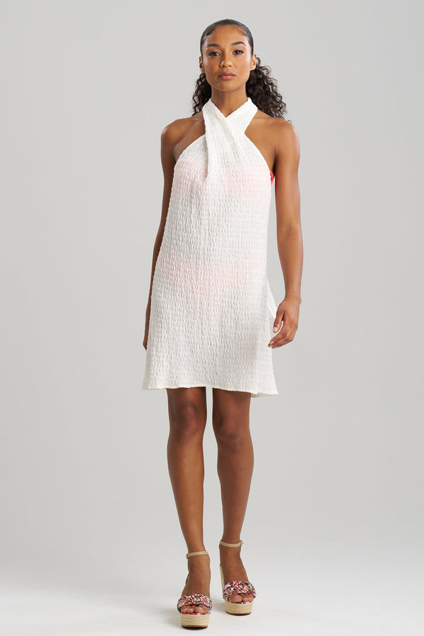 Natori Waves Mini Halter Dress White