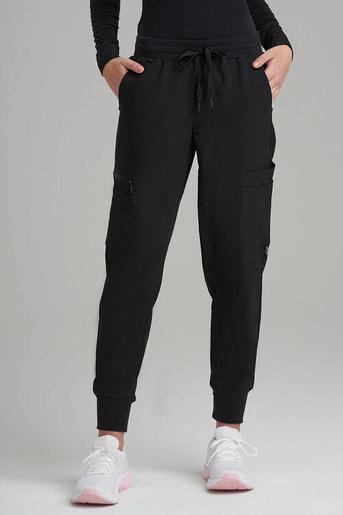 natori Women's 12-Pocket Scrub Jogger Pants Black
