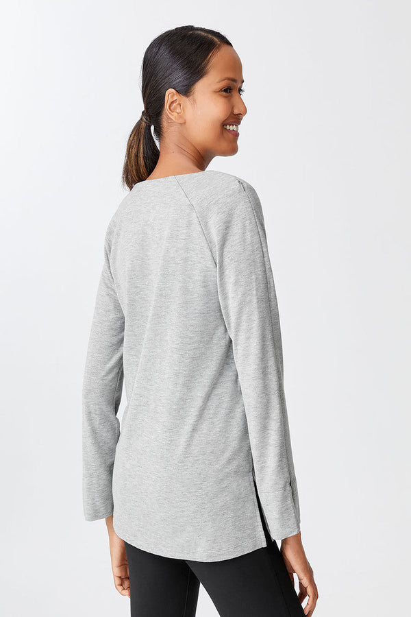 Natori Women's Arm Access Shirt Heather Gray