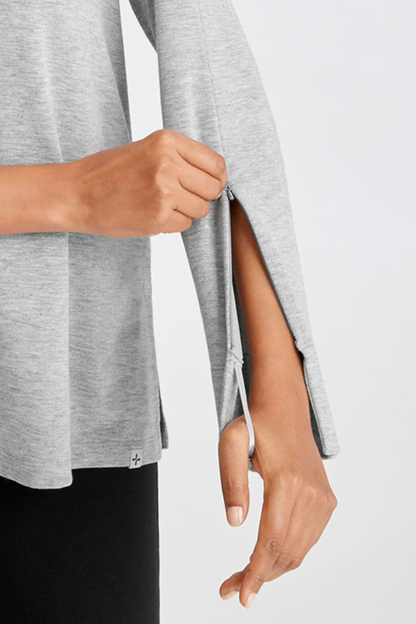 Natori Women's Arm Access Shirt Heather Gray