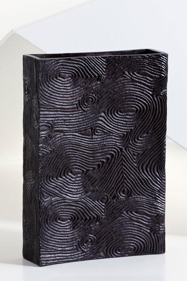 natori Wood Grain Vase Bronze