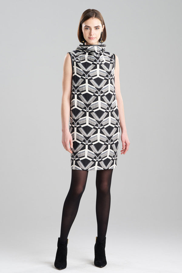 Natori Yantra Funnel Shift Dress Black/White